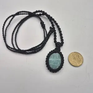 Amazonite Crystal Macrame Necklace