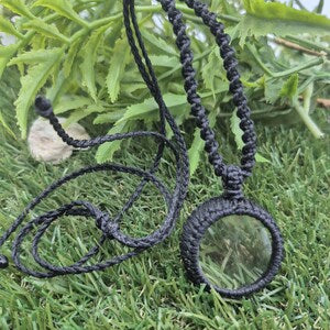 Handmade Clear Quartz Macrame Necklace: Crystal Healing Jewelry
