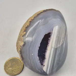 Lace Agate with Amethyst Geode – Natural Crystal Specimen