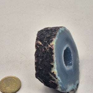 Blue Agate with Quartz Geode – Natural Crystal Specimen