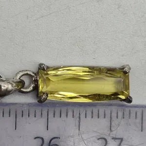Yellow Tourmaline Sterling Silver Pendant: Faceted Gemstone Necklace
