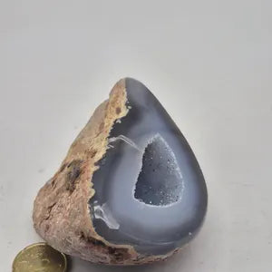 Blue Lace Agate with Quartz Geode – Natural Crystal Specimen