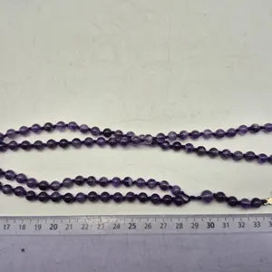 Amethyst Rosary Necklace – Purple Gemstone Prayer Beads