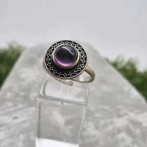 Amethyst Silver Plated Adjustable Ring for Women