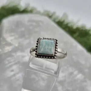 Amazonite Ring – Silver Plated Adjustable Gemstone Ring