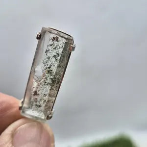 Gartenquarz Cabochon Schliff Sterling Silber Halskette