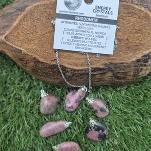Rhodonite Necklace – Pink Natural Crystal Jewelry