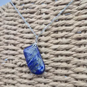 Lapis Lazuli Necklace – Natural Blue Crystal Stone Pendant