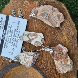 Jasper Leopard Stainless Steel Chain Necklace
