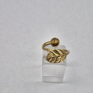Tiger's Eye Crystal Brass Ring