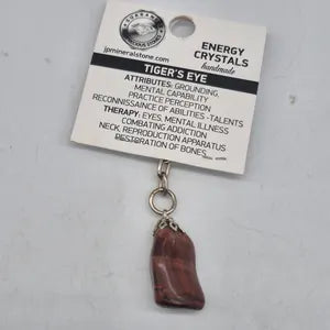 Polished Red Tiger Eye Keychain – Red Brown Crystal Gemstone Accessory