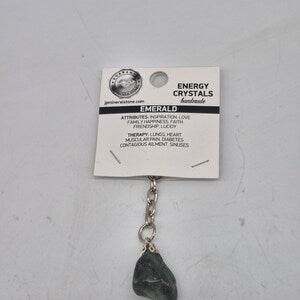 Polished Emerald Keychain – Green Crystal Gemstone Accessory