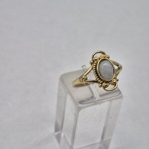 Moonstone Brass Adjustable Ring for Women