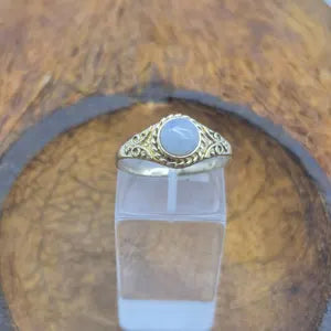 Moonstone Brass Adjustable Ring for Women