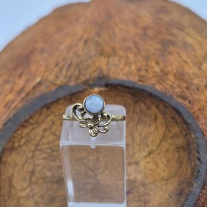 Moonstone Brass Adjustable Ring for Women