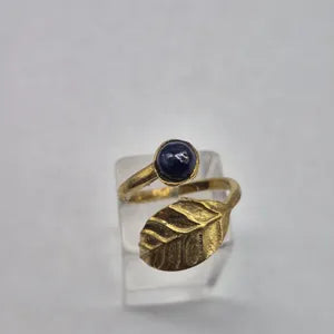 Lapis Lapis Crystal Brass Adjustable Ring for Women