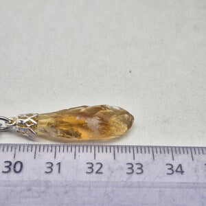 Raw Citrine Necklace – Natural Yellow Crystal Stainless Steel Jewelry
