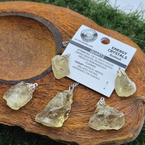 Κολιέ από φυσικό κίτρινο κρύσταλλο χαλαζία