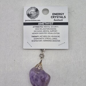Polished Amethyst Keychain – Purple Crystal Gemstone Accessory