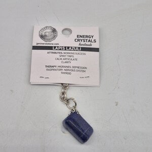 Polished Lapis Lazuli Keychain – Blue Crystal Gemstone Accessory
