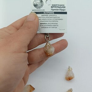 Natürlicher Citrin-Kristall-Schlüsselanhänger