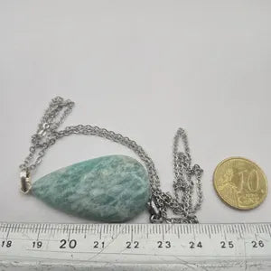Amazonite Crystal Necklace: Minimalist Gemstone Chain pendant