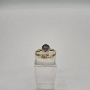 Amethyst Crystal Brass Adjustable Ring