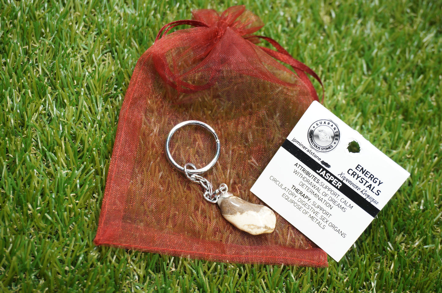 Jasper leopard Polished Keychain Healing Crystal Accessories Zodiac Mineral Stone