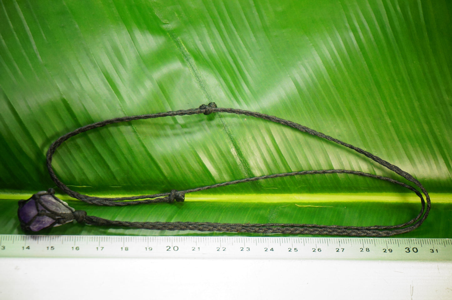 Natural Point Amethyst Crystal Makrame Wrapped Necklace Purple Gem Rough Mineral Healing Protection Stone Birthstone