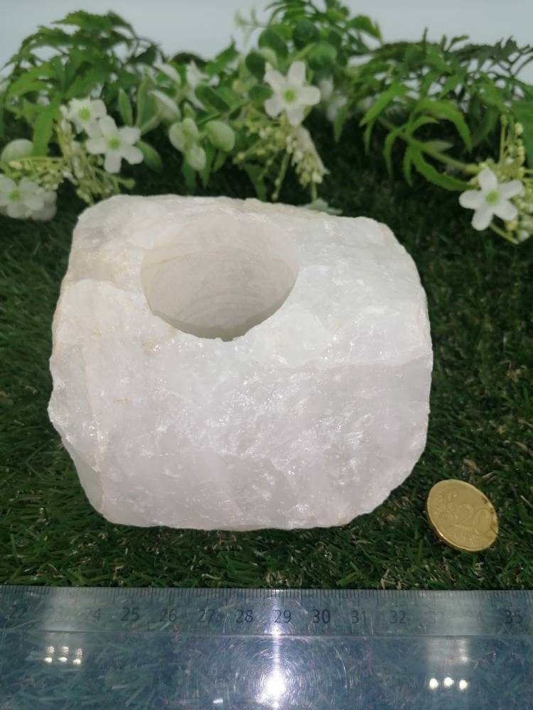 Clear Quartz Crystal Candle Holder