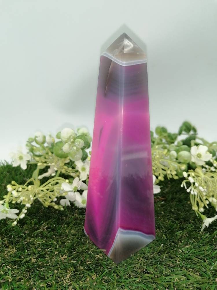 Pink Agate - Agate Point -Agate Tower - Soothing Crystal - Crystal Healing - Chakra