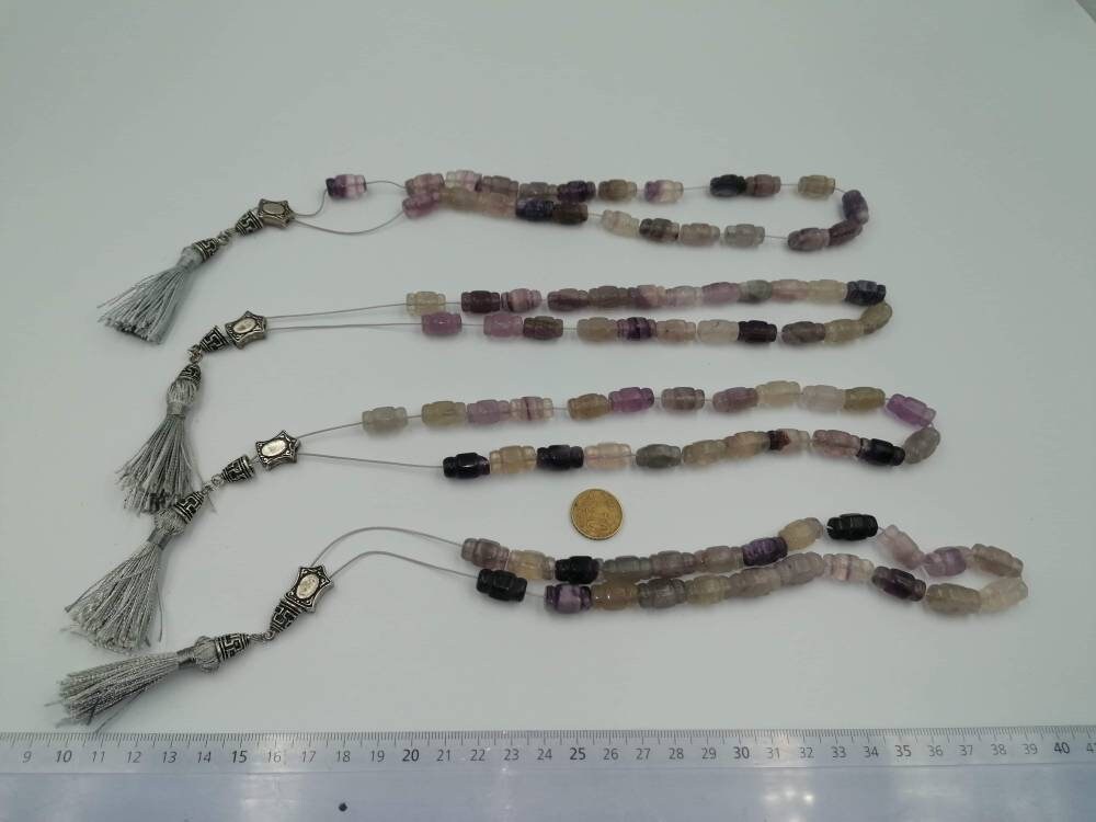Fluorite-Handmade-Worry beads-Meander-Greek kompoloi-Greek coulture-Gift idea-Men's accessories