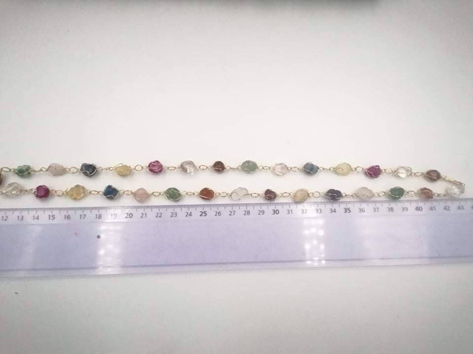 Handmade Gold plated necklace natural agate healing crystal bracelet citrine protection necklace