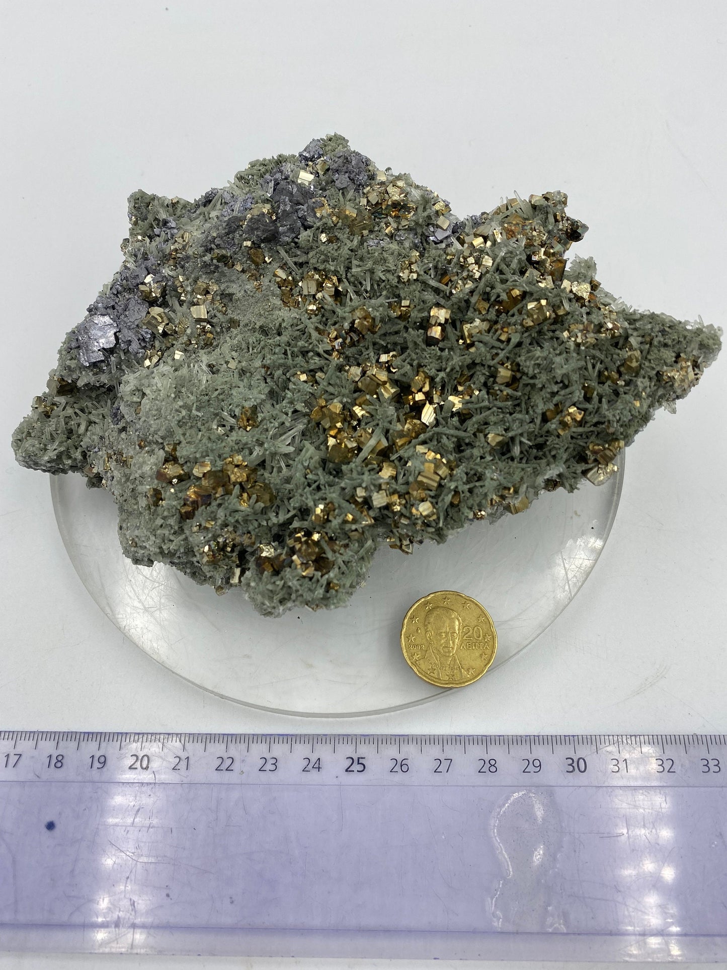 Galena with Pyrite cubes - Clear Quartz - chalcopyrite / Rough Mineral Stone