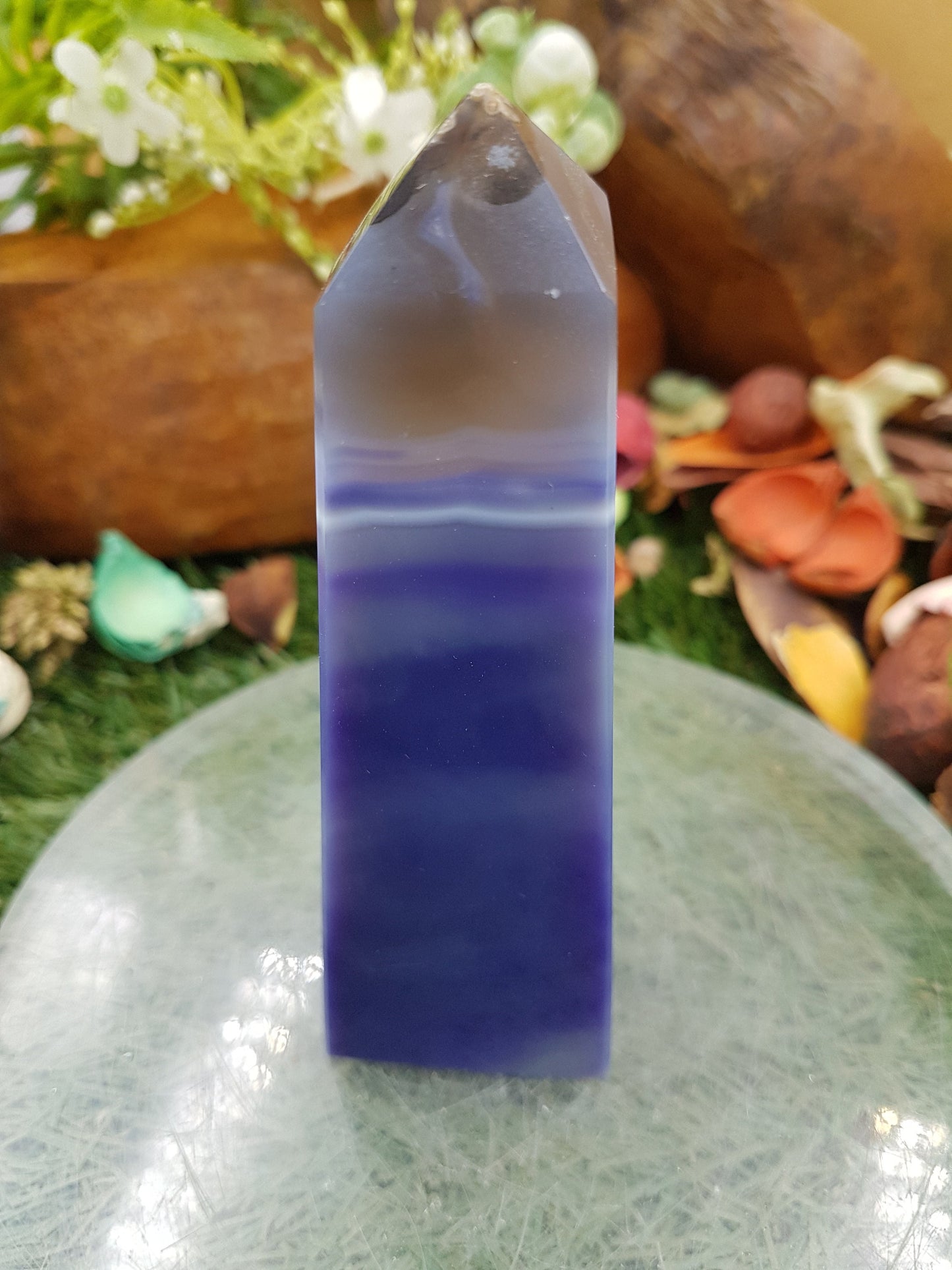 RARE Blue and White Tower Agate for HEALING, Protecting and Meditation