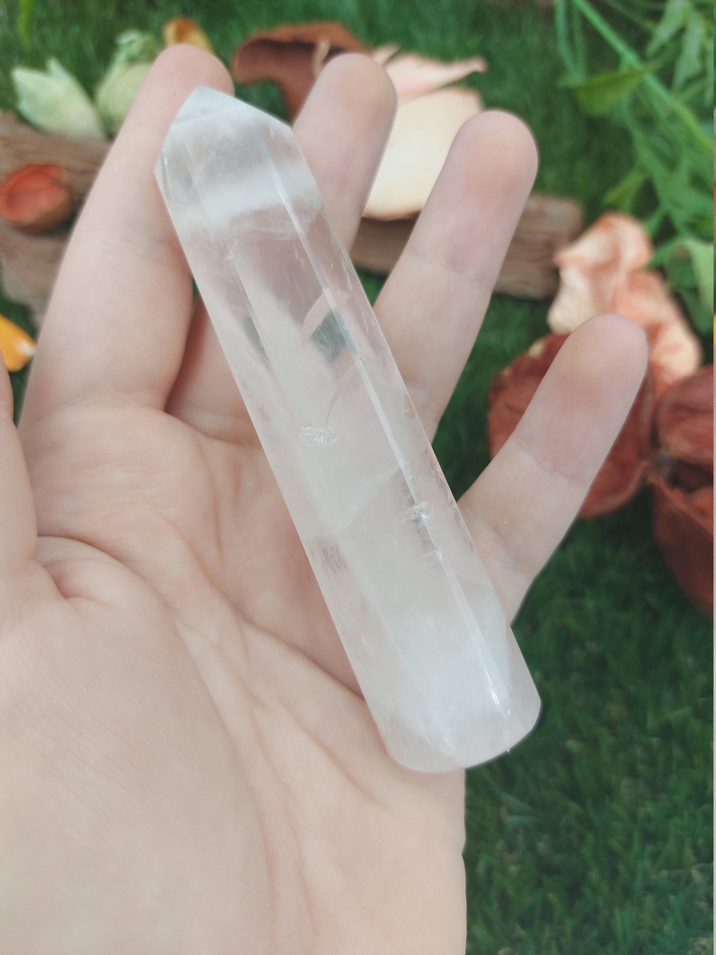 Natural Pink Quartz Crystal Wand - Yoni Massage