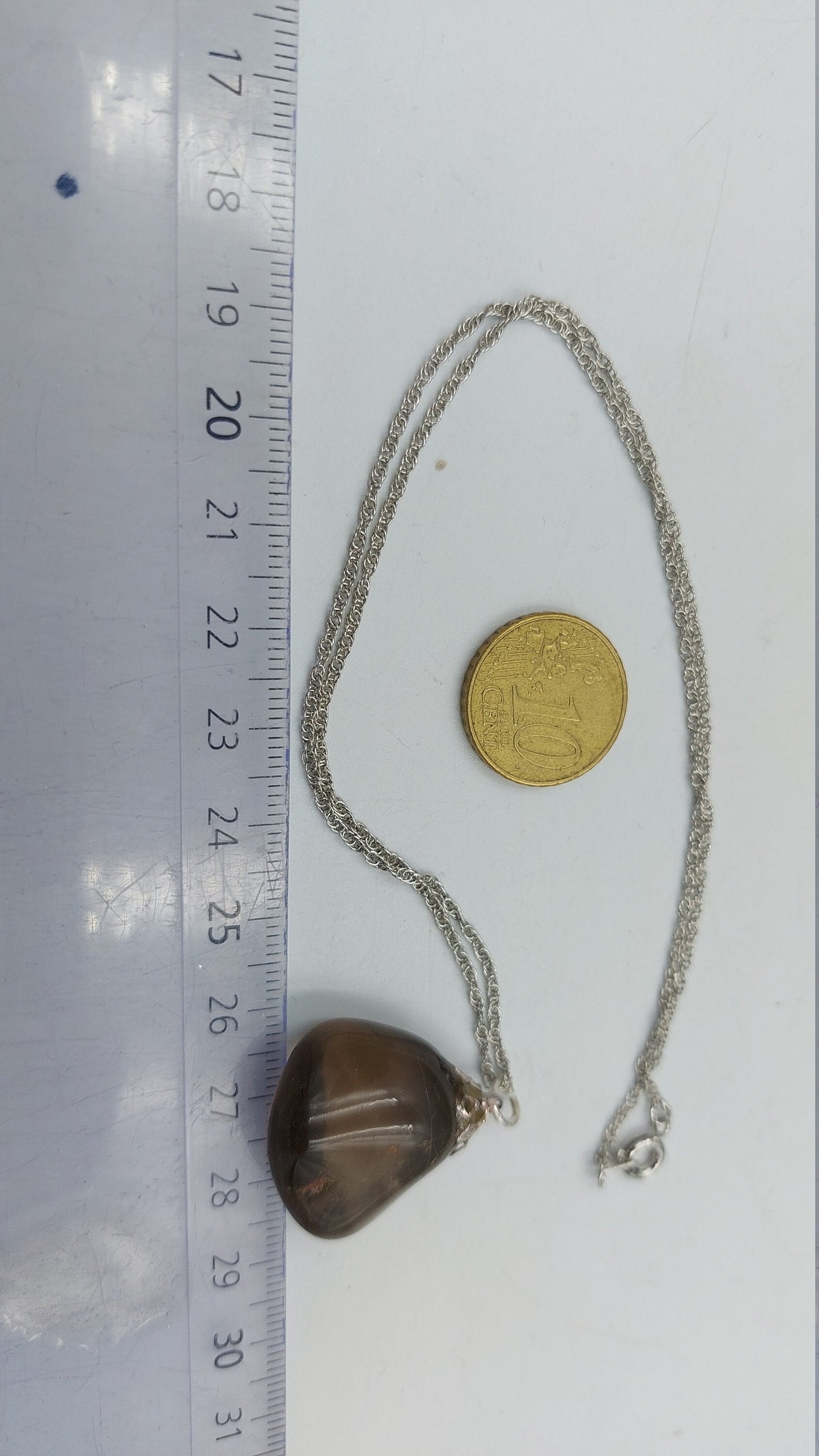 Natural Smoked Quartz Sterling Steel Necklace Healing Crystal Accessories Zodiac Mineral Stone Active