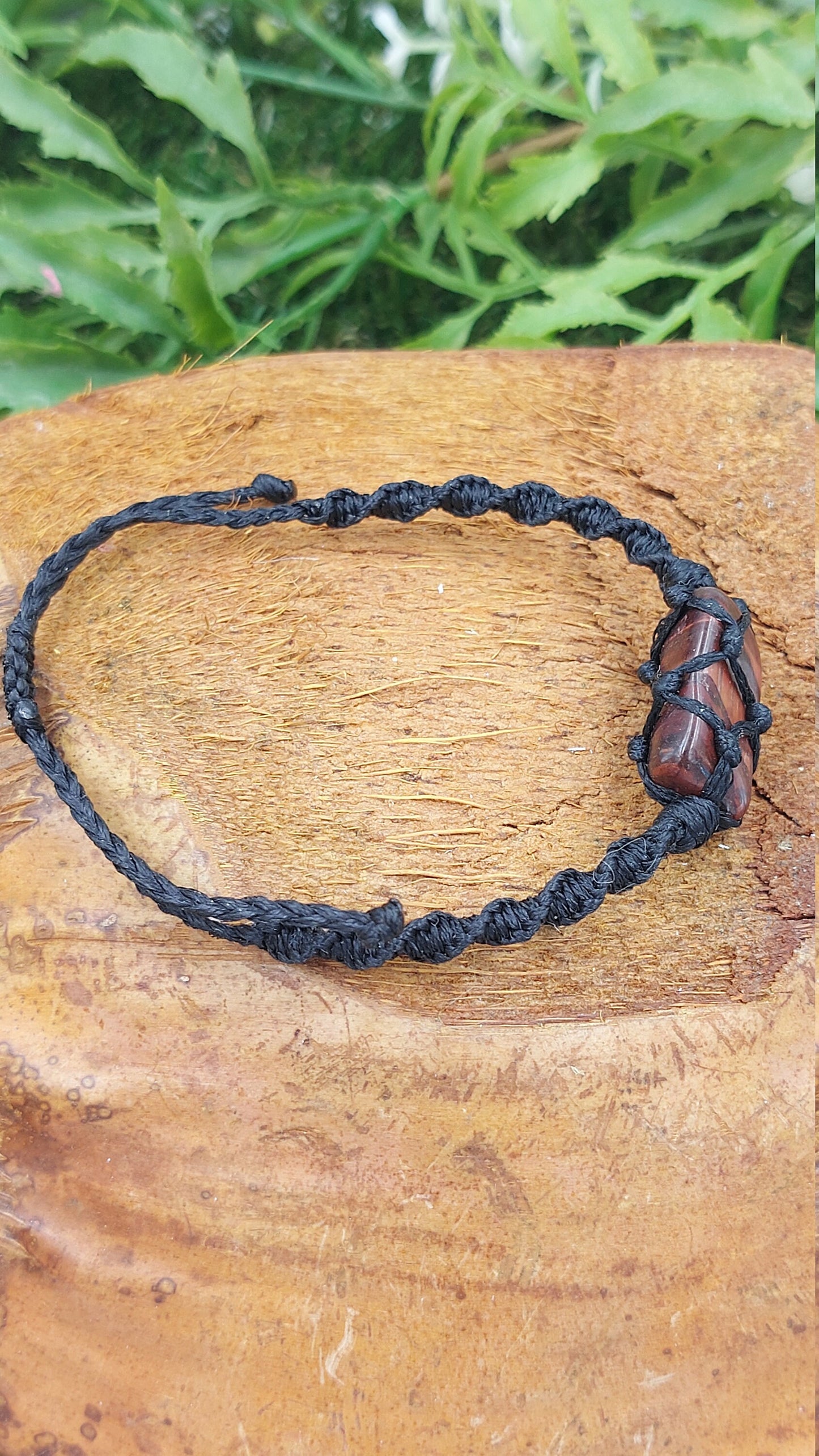Natural Red Tiger's Eye Handmade Wrap It Macrame Bracelet Healing Crystal Accessories Zodiac Mineral Stone