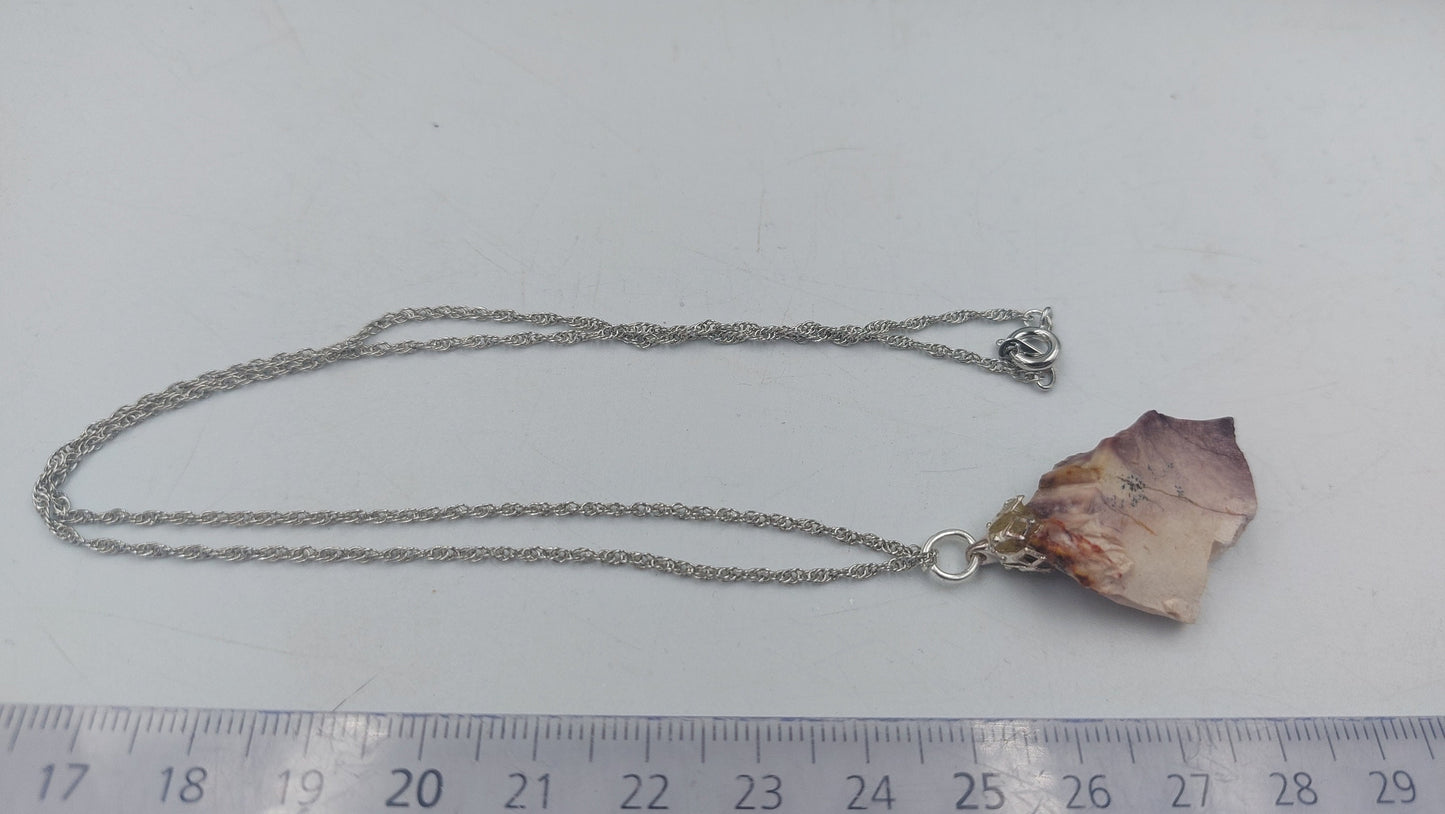 Natural Red Mocaite Jasper Sterling Steel Necklace Healing Crystal Accessories Zodiac Mineral Stone