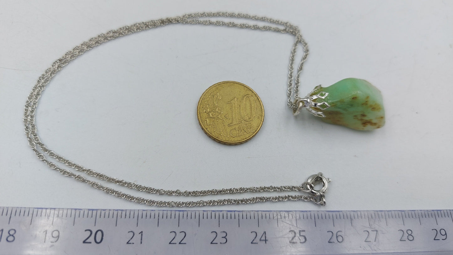 Chrysoprase Polished Crystal Necklace
