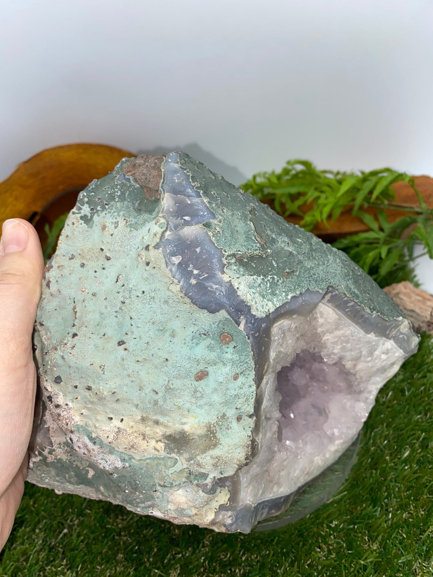 Polished Amethyst with Chalkedony Mineral for Healing - Protection - Intuition