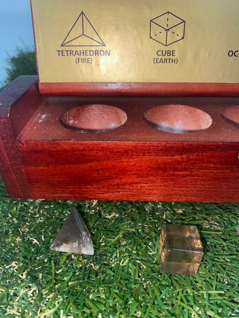 Smoked Quartz Platonic Solids Sacred Geometric Set, Energy Healing crystal, reiki stones, five chakra set