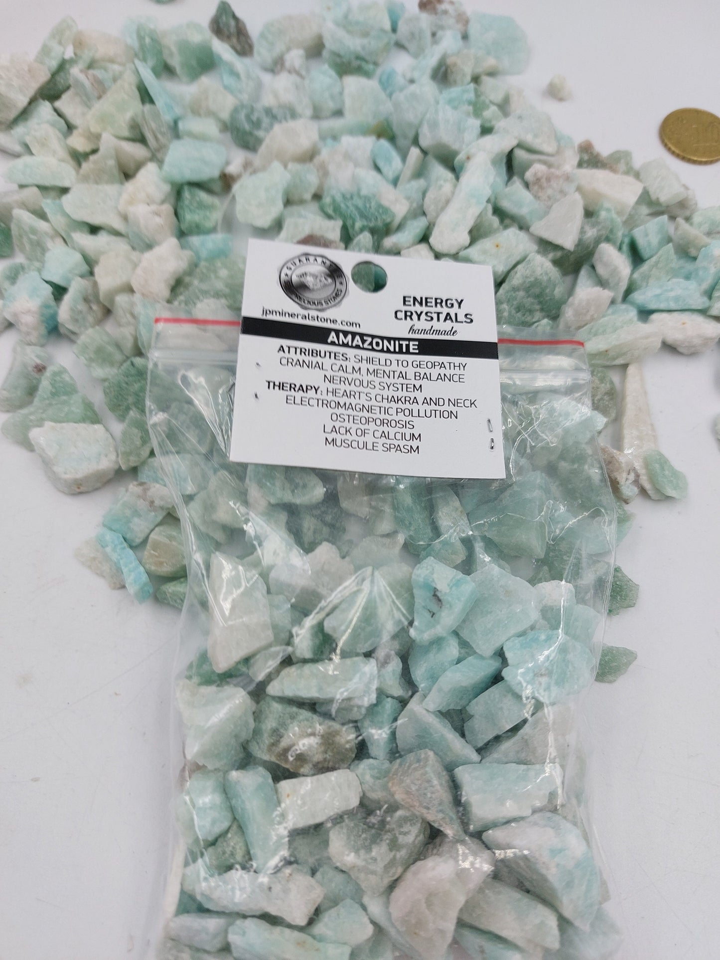 Amazonite Rough Crystal Chips, Tumbled Healing Gemstone, New Age Semi-Precious Rocks