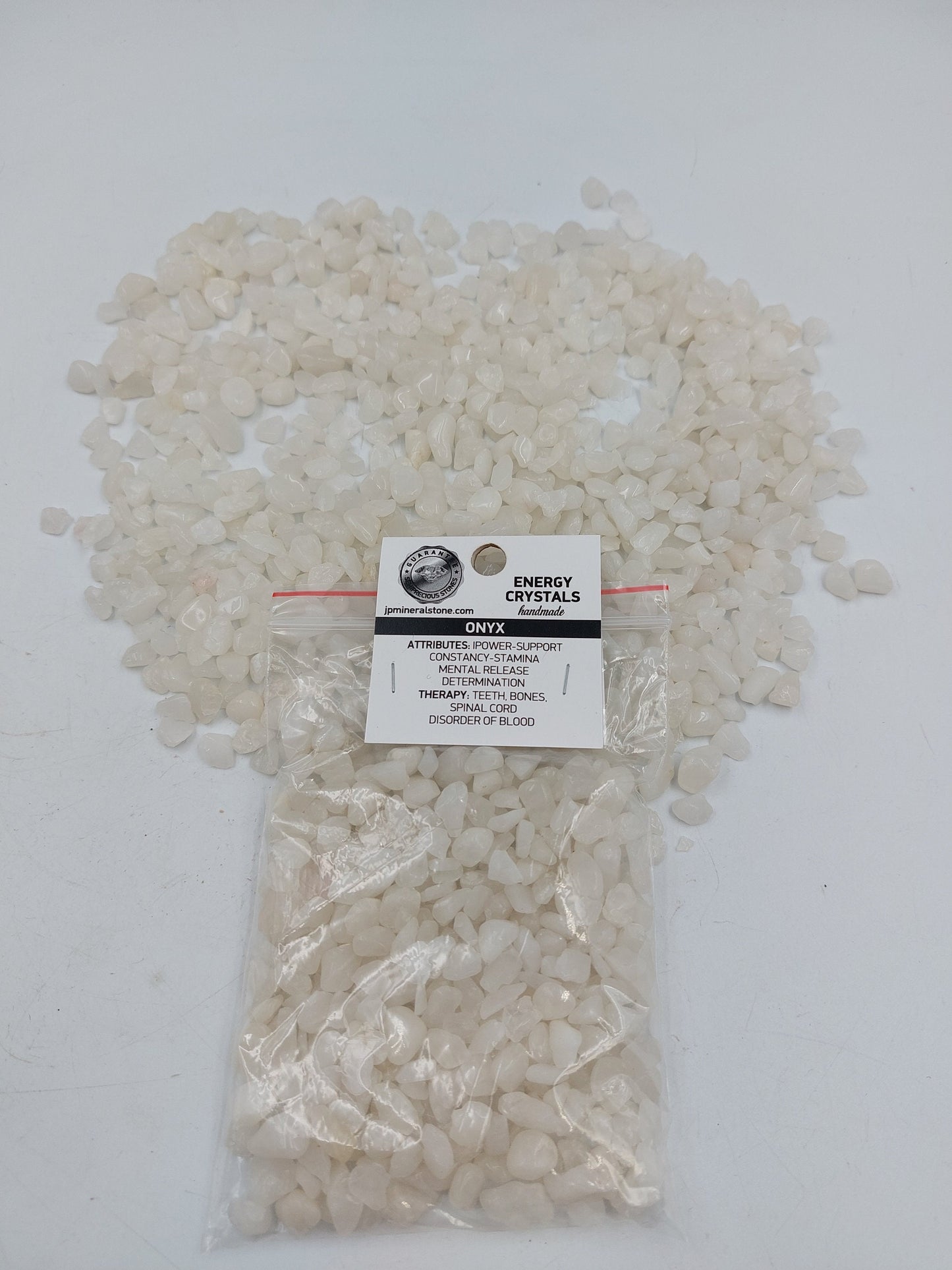 Onyx White Polished Crystal Chips, Tumbled Healing Gemstone, New Age Polished Semi-Precious Rocks