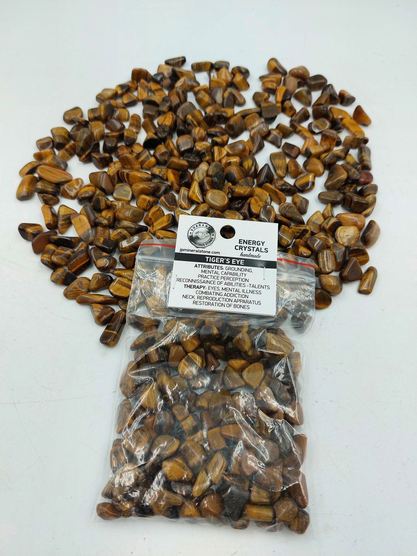 Tiger's Eye Yellow Polished Crystal Chips, Tumbled Healing Gemstone, New Age Polished Semi-Precious Rocks