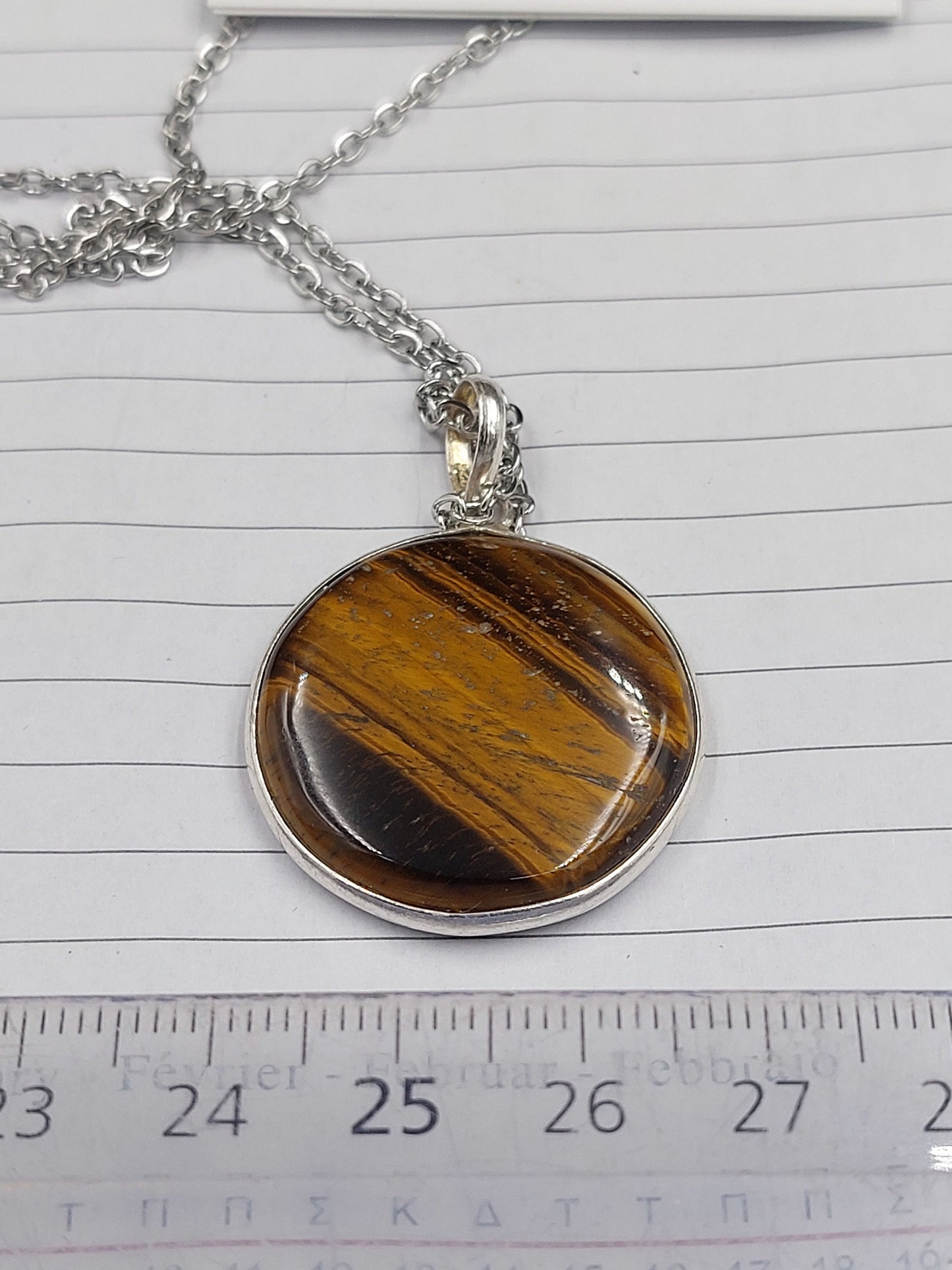 Tiger's Eye Crystal Necklace Silver 925