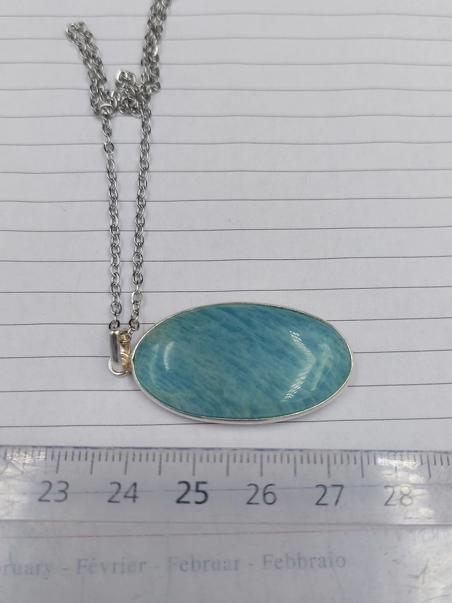 Amazonite Crystal Sterling Silver 925 Necklace