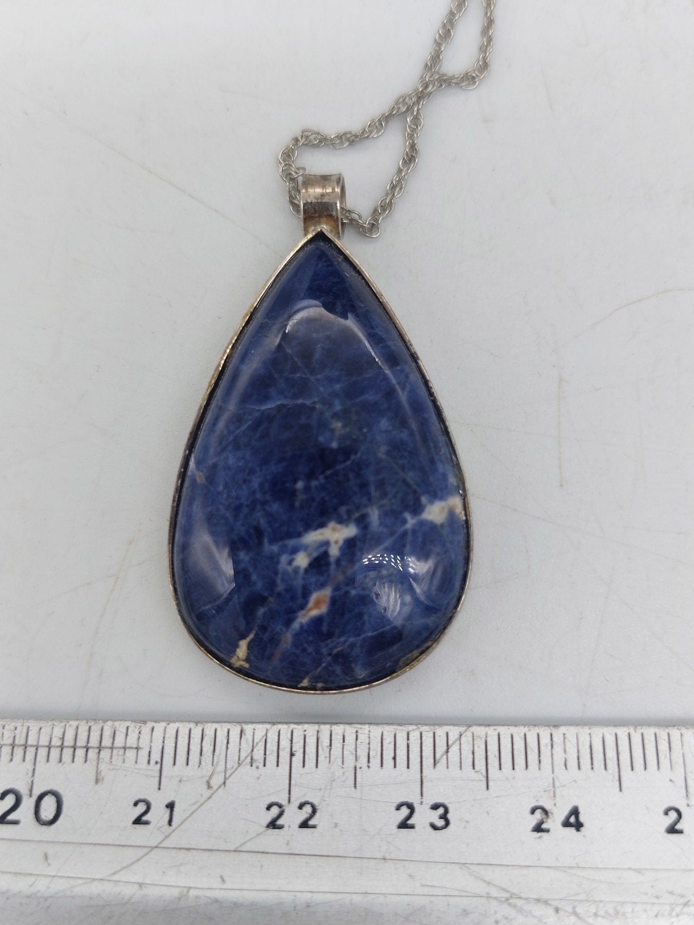 Sodalite Sterling Silver 925 Pendant Cabochon Cut Healing Crystal