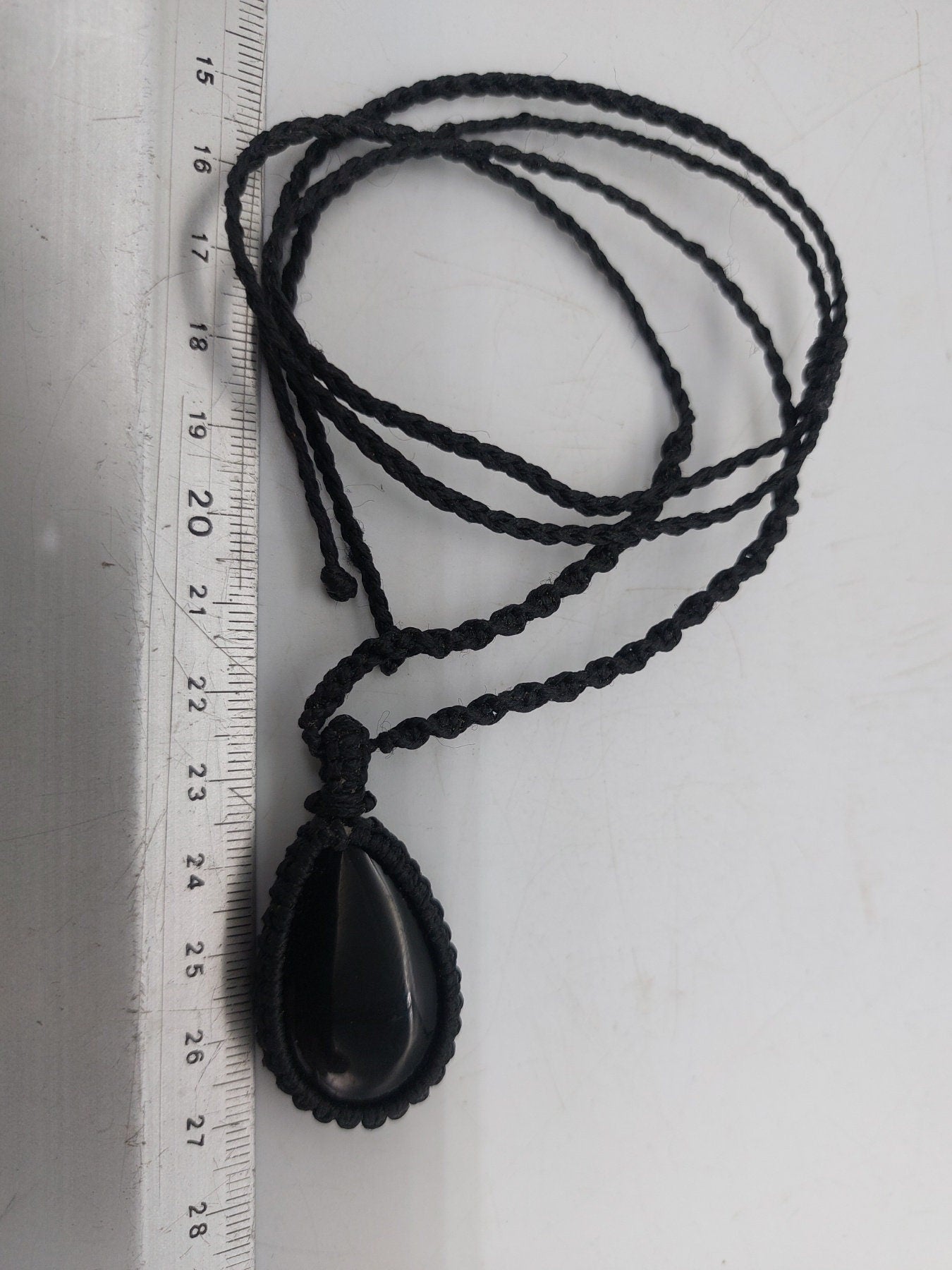 Smoky Quartz Crystal Macrame Necklace