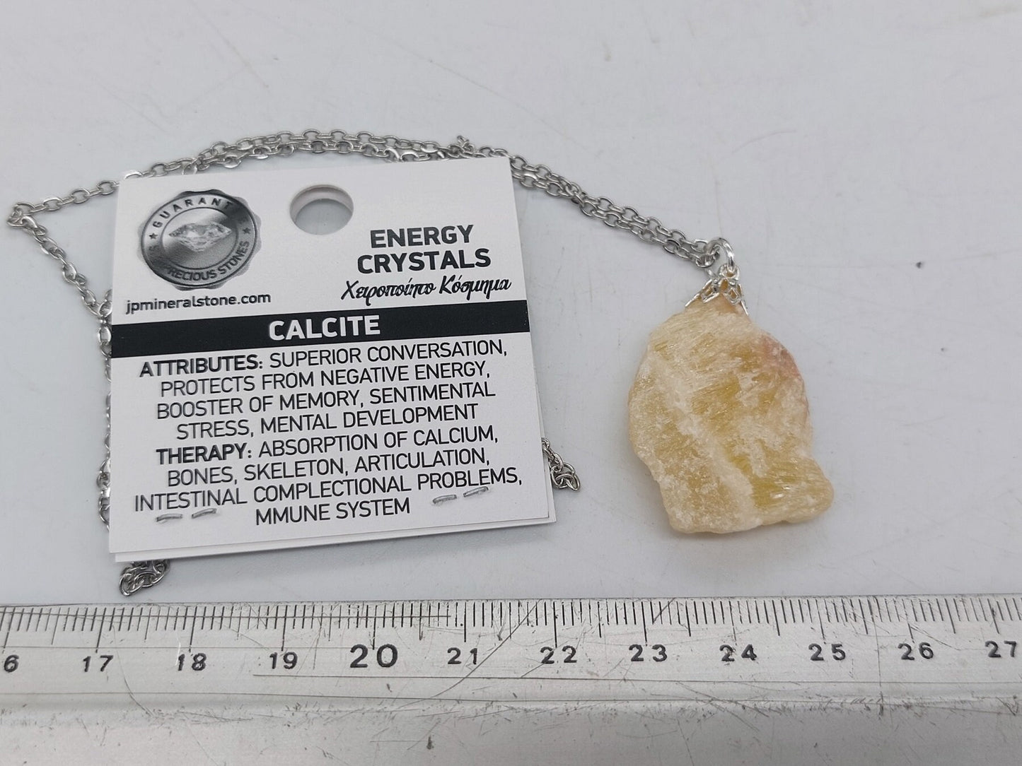 Natural Orange Calcite Crystal Necklace